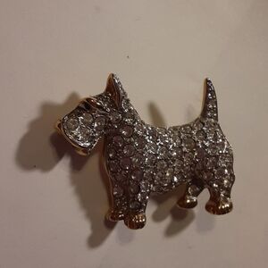 Dog Brooch covered in Rhinestones
